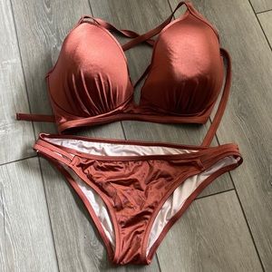 Shade & shore bikini, beautiful rust color, 38DD size L bottom